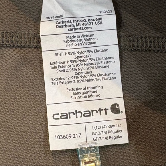 Carhartt Women’s Force Fitted Utility Leggings Tarmac Size Large - Picture 9 of 12